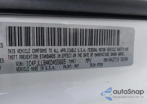 2019 Jeep Cherokee Altitude Fwd из США, поврежденный, VIN 1C4PJLLB4KD455665